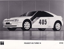 PEUGEOT 405 TURBO 16, 87/58, PERIOD PHOTOGRAPH.