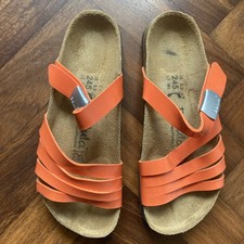 Birkenstock Betula Burma orange patent strappy slide sandals uk 5 eur 38