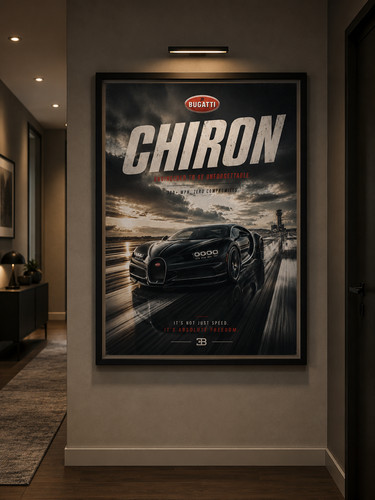 Bugatti chiron hypercar poster - bugatti,