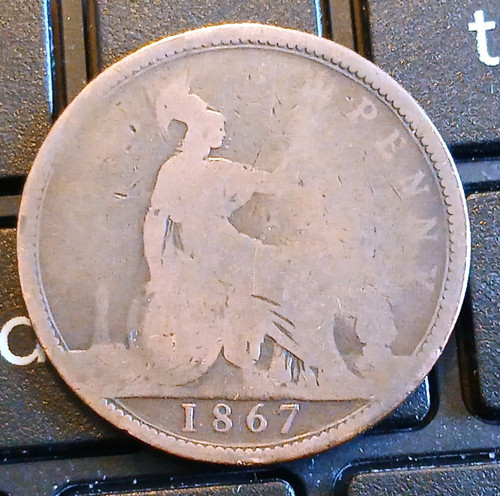 1867 victoria one penny - 1867,