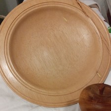WOODEN PEDESTAL DISPLAY PLATE