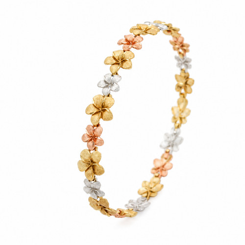 Gold flower bracelet 9ct - gold,