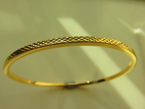 Gold slave bangle 3mm - slave,