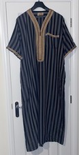Men's Moroccan Thobe Islamic Clothing Jubba Eid Djellaba Short Sleeve Gandoura