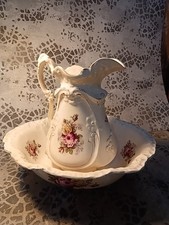 Large Vintage Wash Basin & Jug