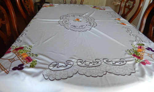 Embroidered white multicolor - embroidered,
