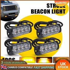 x4 Car COB LED Amber Warning