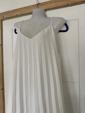 Pleated White Dress By ASOS, Size UK 18