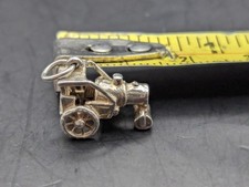 Sterling Silver TRACTOR ROLLER Charm Pendant 2.20gms