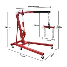 2Ton Hydraulic Workshop Engine Crane Hoist Lift Stand Engine & Leveler Balancer.