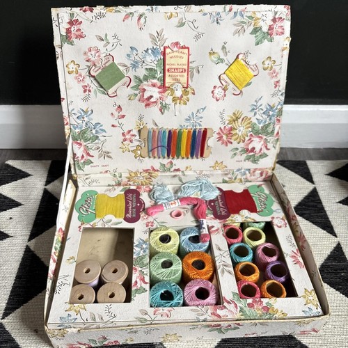 Vintage card sewing box - vintage,