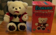 Vintage Edward The Christmas Singing Bear Boxed Fully Working Very Clean  Item