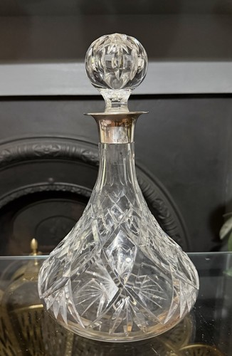 Hallmarked silver mounted cut - mounted,