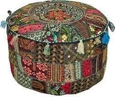 Vintage Embroidered Pouf