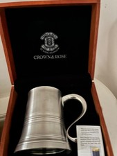 Silver tankard mug crown rose