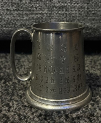 Vintage child pewter tankard - pewter,