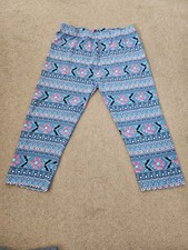 Tu Blue & Pink Aztec Cropped