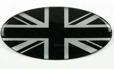 SILVER BLACK OVAL UNION JACK CAR STEERING WHEEL BADGE FREE RANGE TD5 LAND TD4