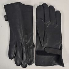 Genuine Surplus French Army Military Black Leather Gloves Unlined Size 8