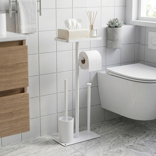White toilet paper roll holder - white,