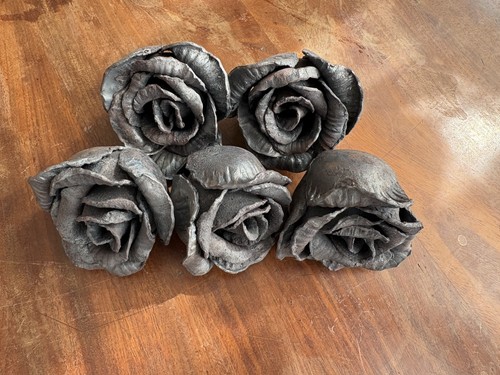 Hand forged wrought iron rose - wrought,