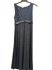 Noa Noa Small Grey V-neck maxi dress satin empire waist band