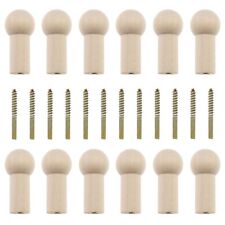 12PCS Wooden Coat Peg Natural Wood Hook Screw-on Shaker Pegs Home Decor 24x50mm