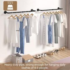 83CM Industrial Pipe Clothing Rack Wall mounted Clothes Rail Hanging Display XY
