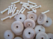 12x Wooden toy wheels + axles