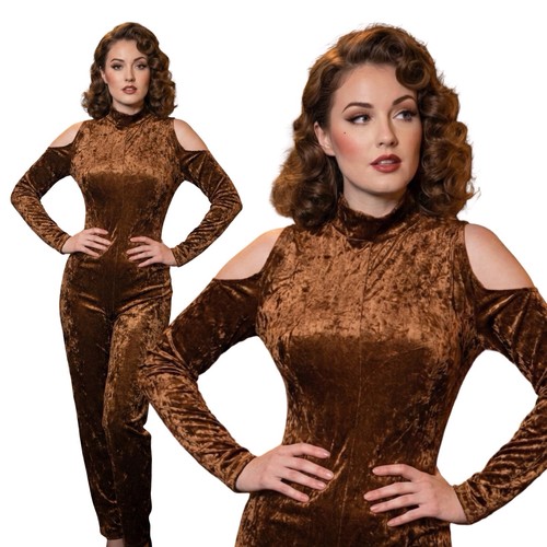 1980s vintage jumpsuit crushed - jumpsuit,
