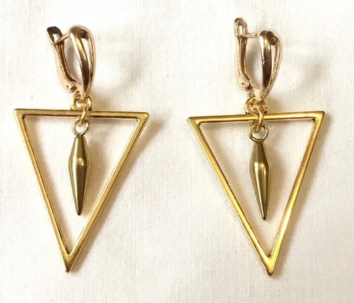 Gold plated triangle lever - gold,