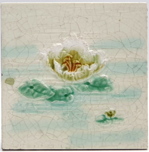 Antique fireplace tile moulded - antique,