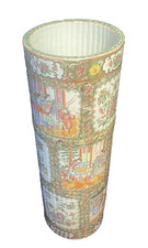 Antique Qing Chinese Export Canton Porcelain Rose Medallion Umbrella Stand 19thC