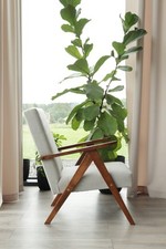 Vintage Armchair beige Boucle Zig Zag .Mid Century Modern Design 1970 