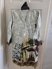 Indian Asian Pakistani Green Printed  Lawn  Kurti From Junaid Jamshed