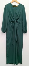 Ladies JASAMBAC Green Tie Front Jumpsuit Size L 98%Polyester 2%Viscose - CG N05