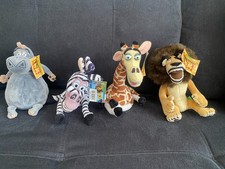 4 x madagascar soft toys, 8"