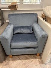 Dfs blue velvet armchair - velvet,