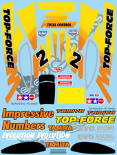 Vintage Top Force Evo Decals / Stickers choice of colour -Tamiya 
