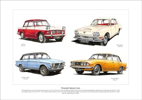 Triumph saloon cars - fine, art