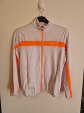 J.Lindeberg Golf Men's Travk Top White Orange Size Medium Full Zip Pockets Vgc