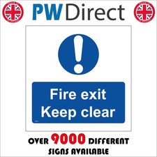 SIGN Fire exit keep clear