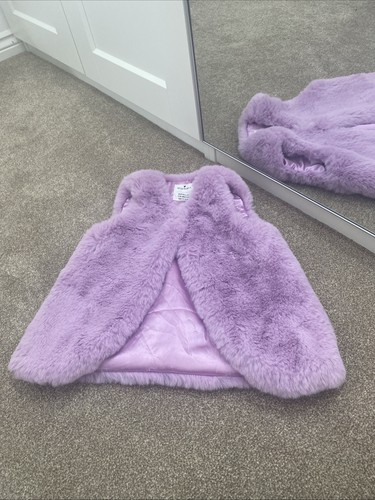 Girls lilac fur gilet - girls,