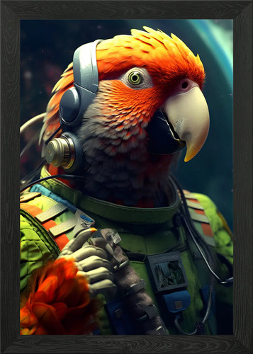 Astronaut parrot with - astronaut,