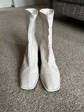 Asos Design Mid Heel Cream Ankle Sock Boots UK6 Worn Once
