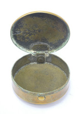 Brass hinged pill box pocket - brass,