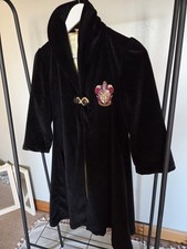 Superb Velvet Black Gold Harry Potter Cape Coat Wrap Gift Costume Cloak Dress S