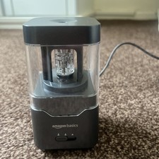 Electric Pencil Sharpener Portable Auto Stop Battery/USB Cord Operate Black-USED