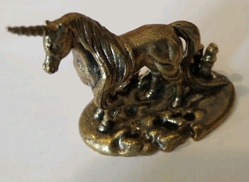 Miniature brass unicorn - miniature,