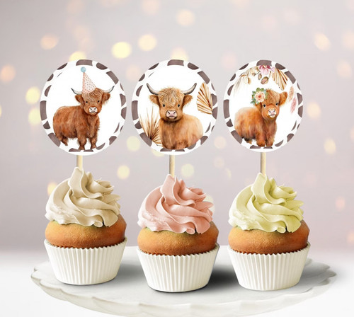 Highland cow cake toppers - cake,